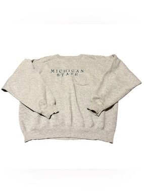 Vintage Michigan State University Spartans Crewneck Sweatshirt Medium Gray MSU